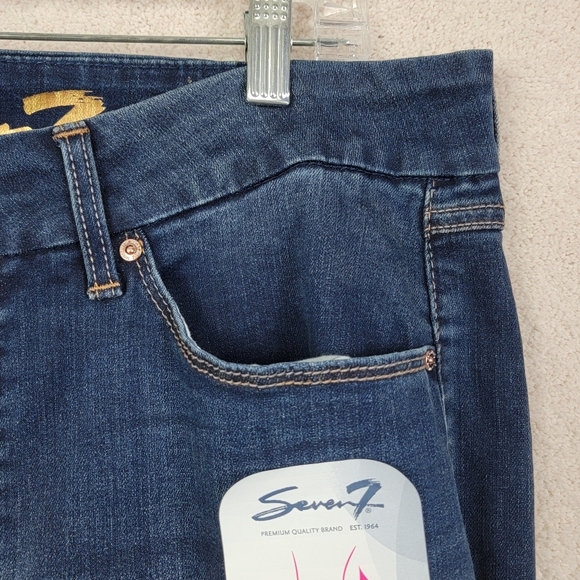 Seven7 NEW Women's 16 Plus Avalon Tummy Less High Rise Skinny Denim Blue Jeans - Picture 7 of 13